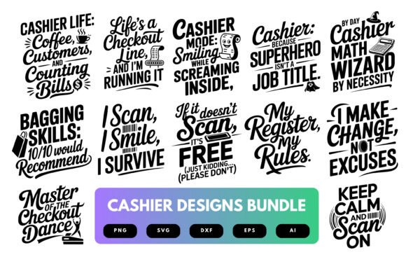 Cashier SVG Bundle: A Versatile Graphics Set for Crafts and Publishing