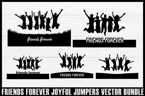 Friends Forever Jumping Silhouettes Set for Crafts