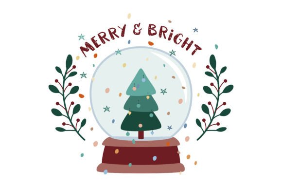Merry and Bright Boho Christmas Svg Png for Graphics and Crafts