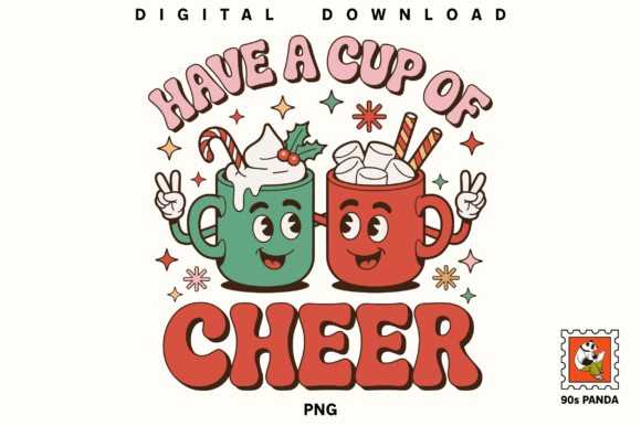 Retro Christmas Sublimation Design PNG for Crafts and Graphics