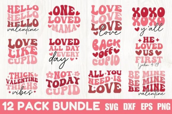 Valentine Retro SVG Bundle: A Versatile Graphics Asset for Crafts